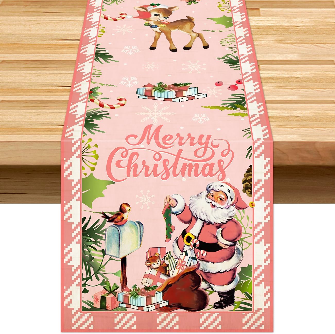 Christmas Pink Santa Claus Linen Table Runner Winter Xmas Wedding Party Decor Holiday Kitchen Table Decor Christmas Decorations 150x33cm 59x13inch
Christmas Pink Santa Claus Linen Table Runner Winter Xmas Wedding Party Decor Holiday Kitchen Table Decor Christmas Decorations 150x33cm 59x13inch