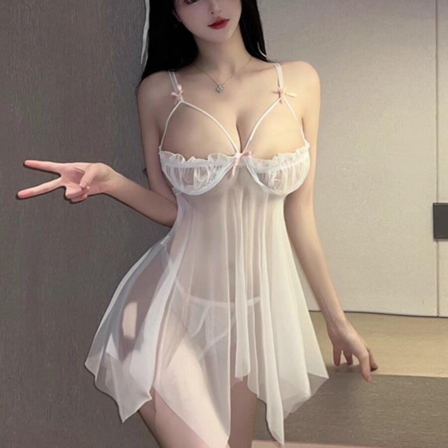 Plus Size Sexy V-Neck Mesh Nightgown for Women - Spring/Summer See-Through Camisole Pajamas M (up to 100 jin) чёрный
Plus Size Sexy V-Neck Mesh Nightgown for Women - Spring/Summer See-Through Camisole Pajamas M (up to 100 jin) чёрный