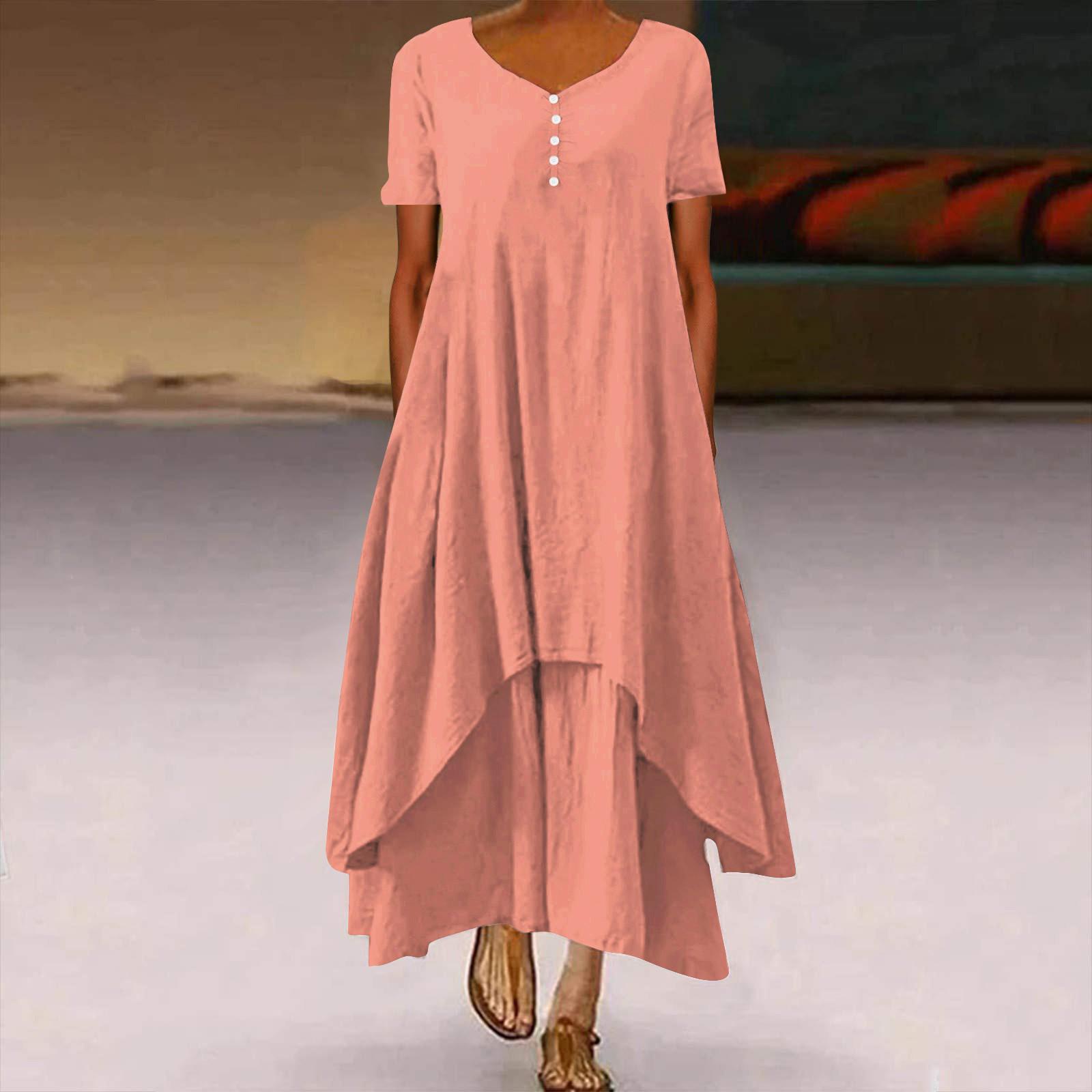 Жіноча модна однотонна повсякденна сукня нестандартної форми з коротким рукавом у стилі бохо XXL рожевий
Жіноча модна однотонна повсякденна сукня нестандартної форми з коротким рукавом у стилі бохо XXL рожевий