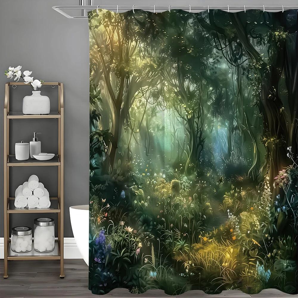 Enchanted Forest Shower Curtain, Bathroom Decorative Shower Curtain, Waterproof Shower Curtain With Hooks W60H190(CM)-1 Pcs
Enchanted Forest Shower Curtain, Bathroom Decorative Shower Curtain, Waterproof Shower Curtain With Hooks W60H190(CM)-1 Pcs