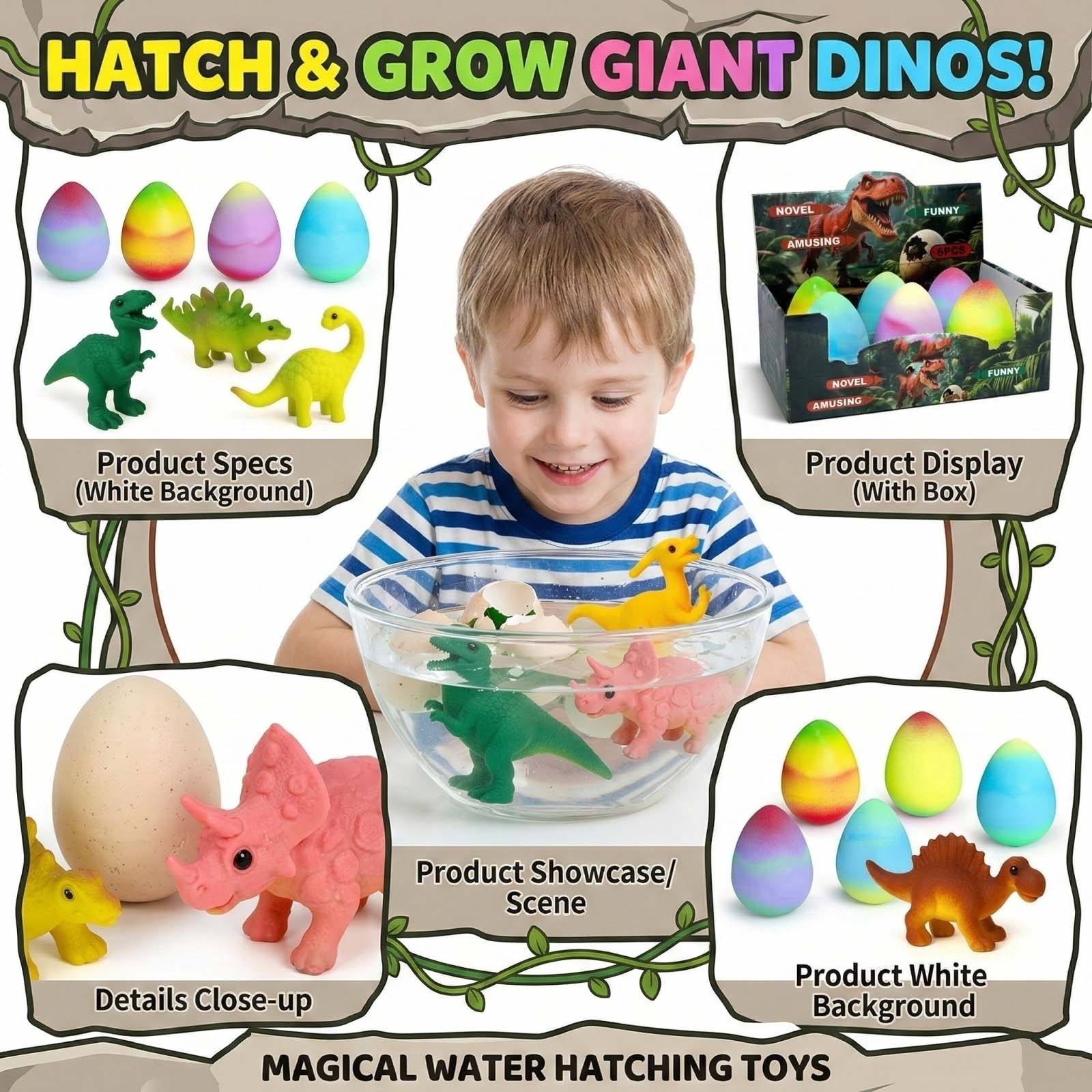 Hatching Dinosaur Egg, Water Growing Toy For Boys & Girls, Expandable Dino Egg In Water, Kids Toy= One Size
Hatching Dinosaur Egg, Water Growing Toy For Boys & Girls, Expandable Dino Egg In Water, Kids Toy= One Size