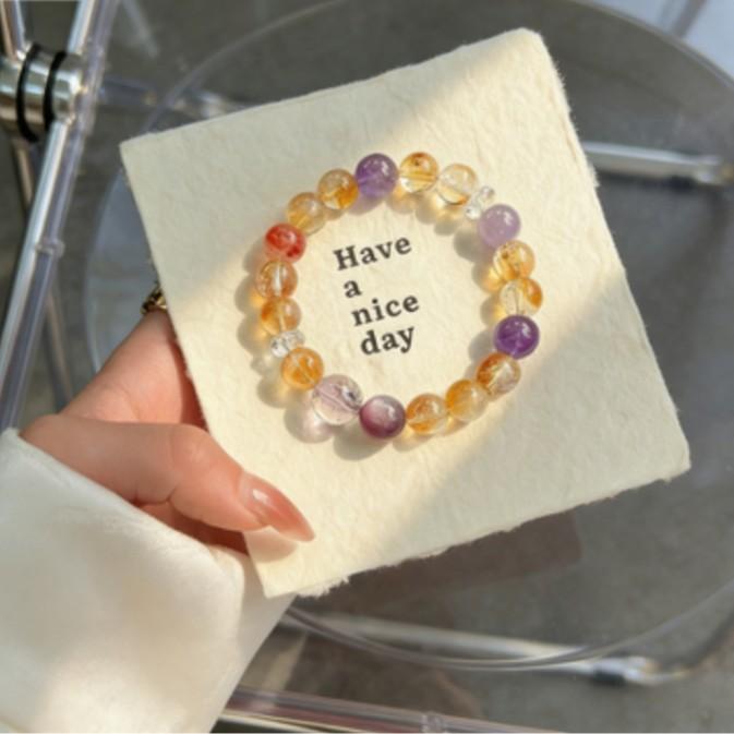 Liu Jin Jin Meng Original Design Natural Yellow Tower Crystal Red Amethyst Purple Lithium Mica Amethyst Bracelet for Women 【Gilded Violet Dream】
Liu Jin Jin Meng Original Design Natural Yellow Tower Crystal Red Amethyst Purple Lithium Mica Amethyst Bracelet for Women 【Gilded Violet Dream】