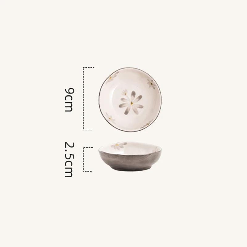 Легкая роскошная керамическая тарелка с цветочным узором Креативные ресторанные суповые миски Вкусные блюда Обеденная тарелка Изысканная бытовая посуда