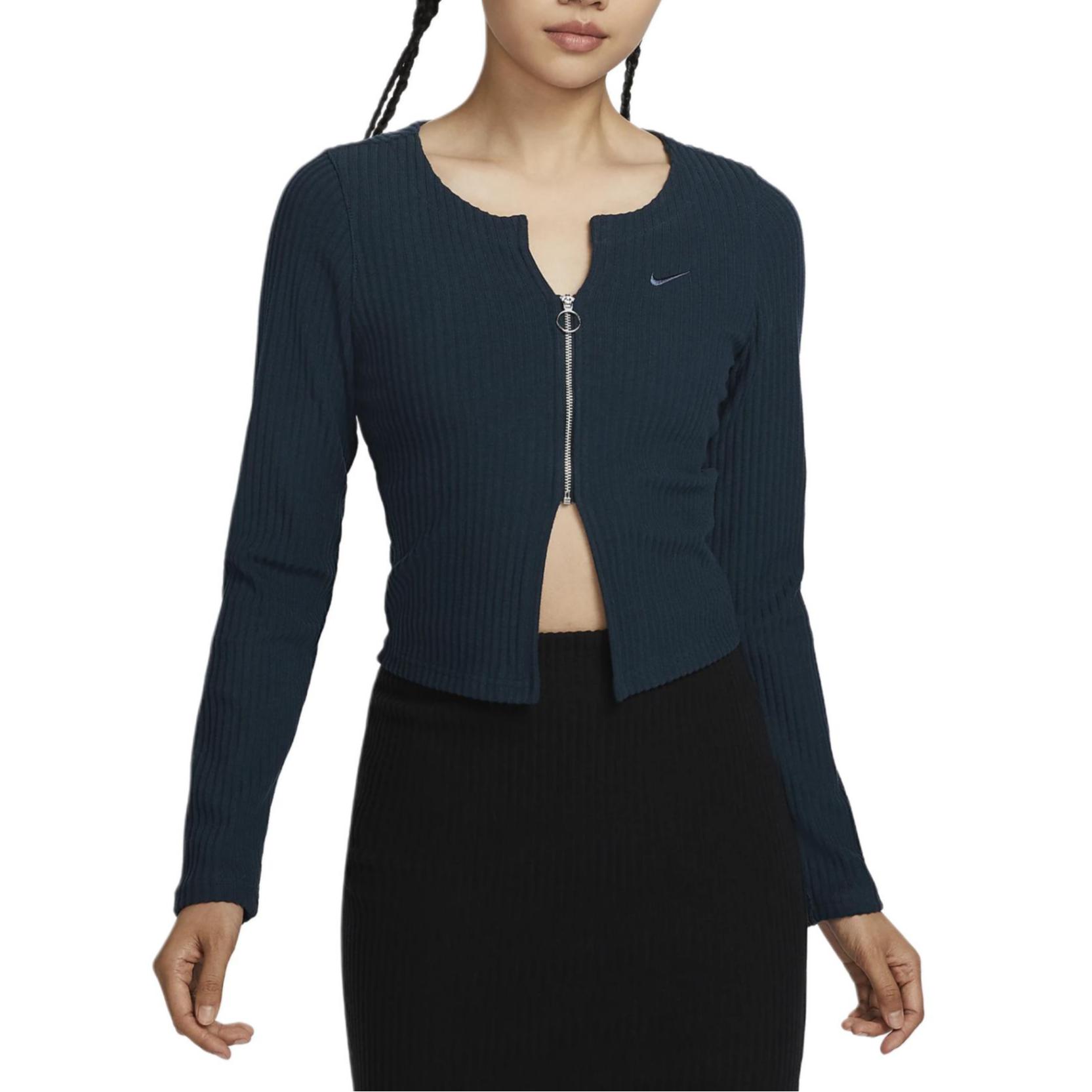 Nike Solid Color Comfortable Slim Fit Full Zip Ribbed Knit Sweater Women sweater Navy-Blue FN3683-478 M
Nike Solid Color Comfortable Slim Fit Full Zip Ribbed Knit Sweater Women sweater Navy-Blue FN3683-478 M
