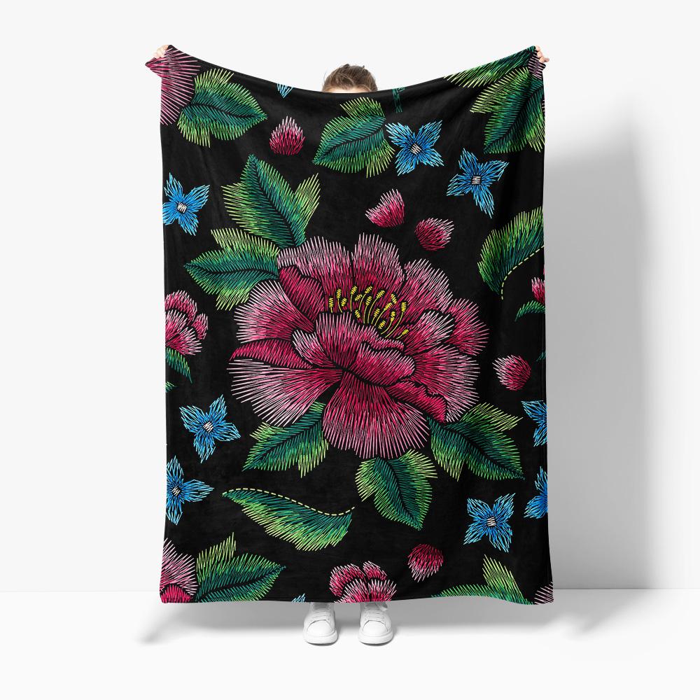 Floral Embroidered Quilted Blanket Soft Fleece Bed Throw for Women Girls Gift Decorative Bedspread Sofa Cover 75x100cm
Floral Embroidered Quilted Blanket Soft Fleece Bed Throw for Women Girls Gift Decorative Bedspread Sofa Cover 75x100cm