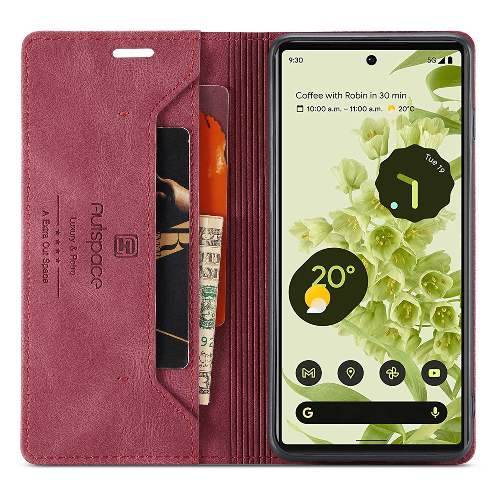 AUTSPACE A01 Series for Google Pixel 6 PU Leather Case RFID Blocking Wallet Stand Flip Cover Red
AUTSPACE A01 Series for Google Pixel 6 PU Leather Case RFID Blocking Wallet Stand Flip Cover Red
