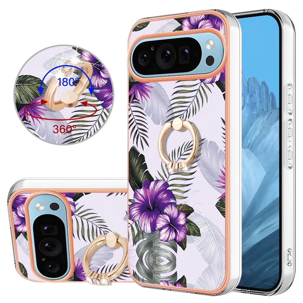 For Google Pixel 9/Pixel 9 Pro Case with Ring Kickstand IMD Marble Pattern TPU Back Cover Purple Flowers
For Google Pixel 9/Pixel 9 Pro Case with Ring Kickstand IMD Marble Pattern TPU Back Cover Purple Flowers