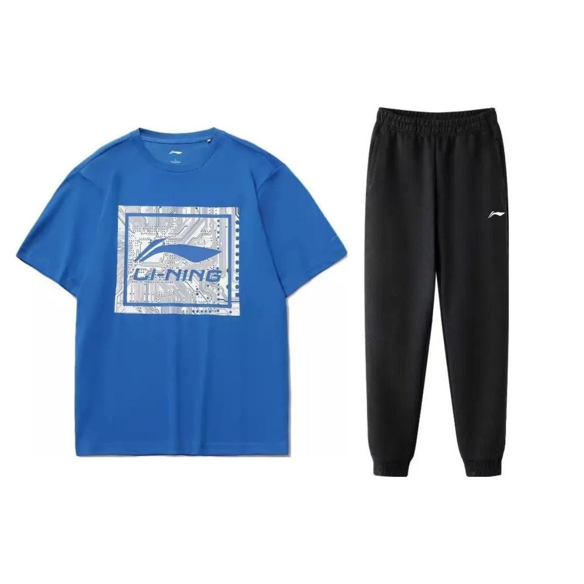 Li Ning Logo Letter Round Neck Loose Short Sleeve Comfortable Versatile Long Pants Casual Sports Suit Unisex suit AHSUA15-3+AKLT805-1 XL
Li Ning Logo Letter Round Neck Loose Short Sleeve Comfortable Versatile Long Pants Casual Sports Suit Unisex suit AHSUA15-3+AKLT805-1 XL