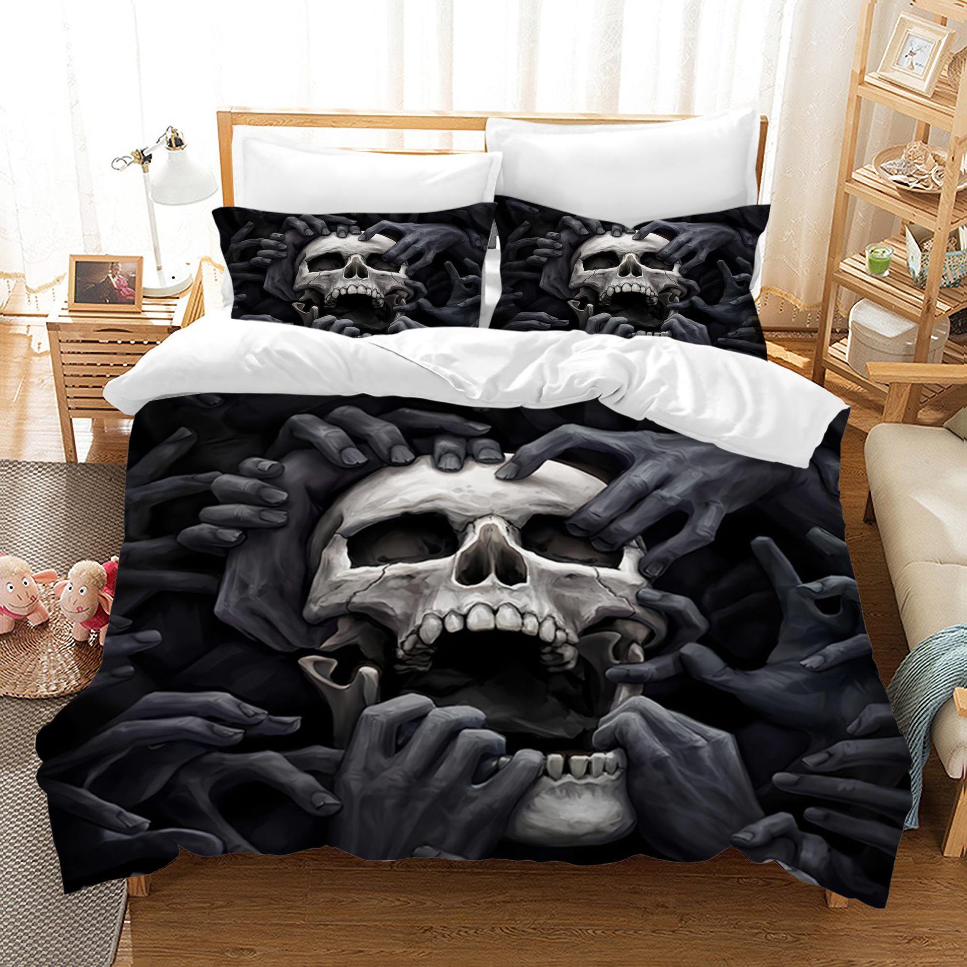 Ins Style Halloween Bedding Thriller Skull Print Gothic Three-Piece Quilt Cover Design 135 * 200 (two-piece set)
Ins Style Halloween Bedding Thriller Skull Print Gothic Three-Piece Quilt Cover Design 135 * 200 (two-piece set)