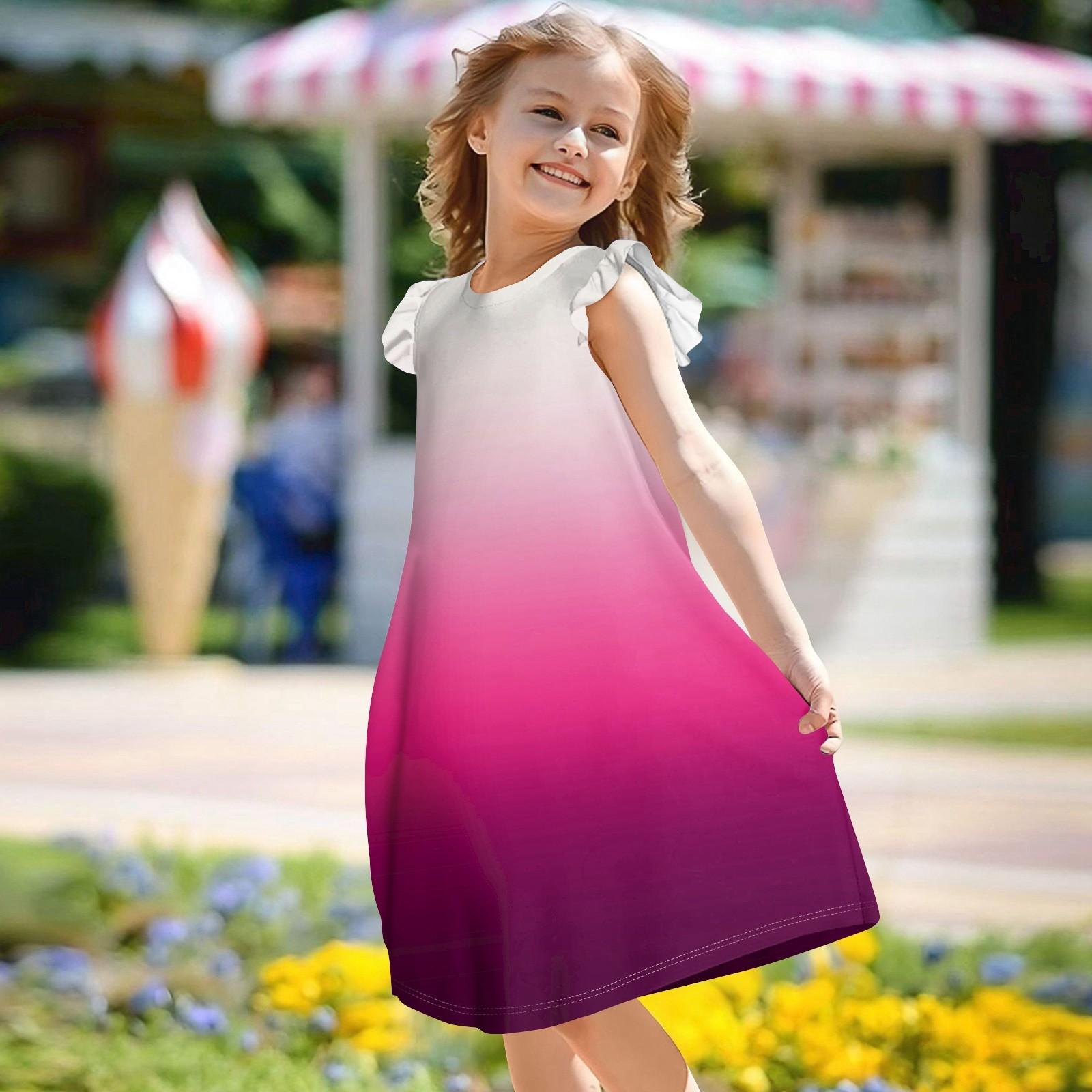 Children s Flying Sleeve Round Neck Summer A-Line Casual Vacation Gradient Color Loose Dress 120 винний
Children s Flying Sleeve Round Neck Summer A-Line Casual Vacation Gradient Color Loose Dress 120 винний