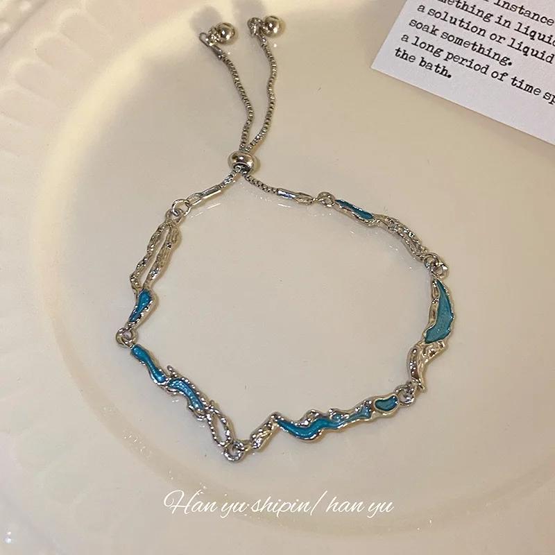 Новый модный голубой нерегулярный персонализированный универсальный геометрический браслет для женщин
Новый модный голубой нерегулярный персонализированный универсальный геометрический браслет для женщин