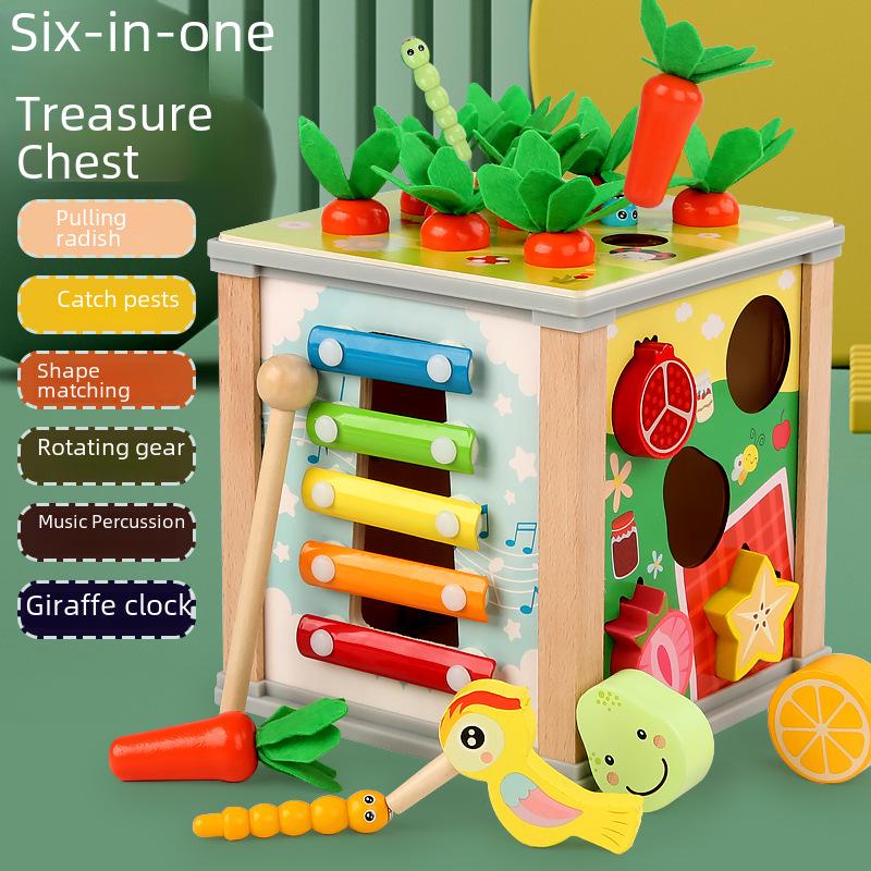 Children s Multifunctional Wooden Activity Box: Carrot Pulling, Bug Catching, Shape Matching, and Musical Piano Toy
Children s Multifunctional Wooden Activity Box: Carrot Pulling, Bug Catching, Shape Matching, and Musical Piano Toy
