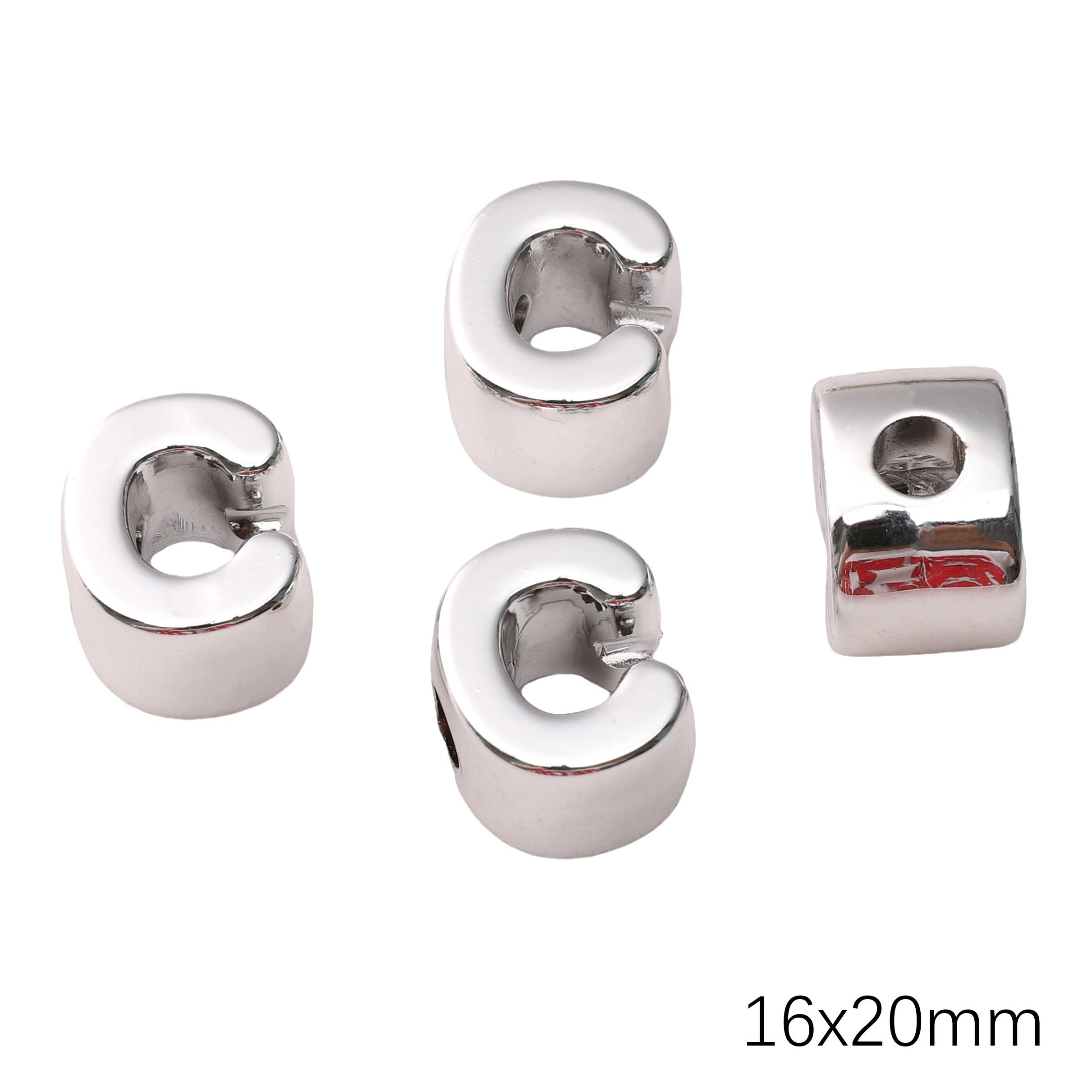 Акриловая УФ-покрытая серебром бусина-буква с большим отверстием для изготовления украшений, DIY-аксессуары C 16×20mm
Акриловая УФ-покрытая серебром бусина-буква с большим отверстием для изготовления украшений, DIY-аксессуары C 16×20mm