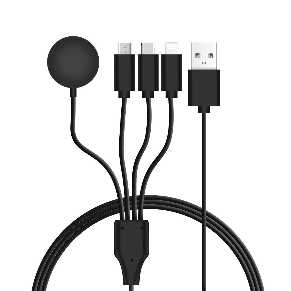 122cm USB to Type-C/8-pin/Micro/Square Watch Wireless Charger Splitter Cable for Apple Watch/Phone,with Decoding Chip Black
122cm USB to Type-C/8-pin/Micro/Square Watch Wireless Charger Splitter Cable for Apple Watch/Phone,with Decoding Chip Black