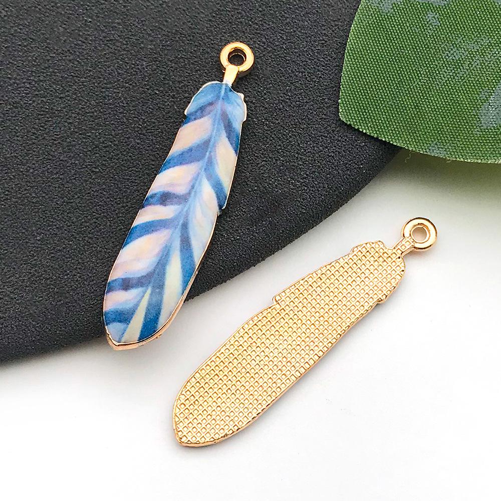 Красочные серьги из сплава с эмалью и подвески для брелока с перьями