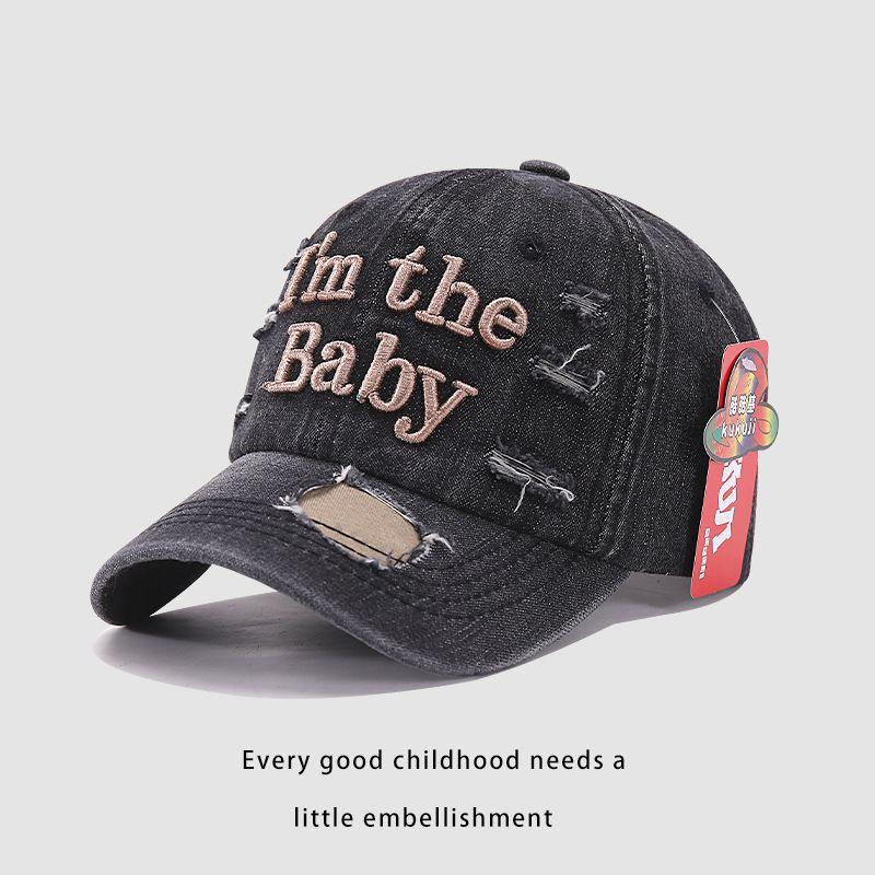 Kids Baseball Cap Spring and Summer Boys and Girls Sun Protection Sun Hat Retro Washed Denim with Hole Baby Peaked Cap Black Adjustable (52-54cm)
Kids Baseball Cap Spring and Summer Boys and Girls Sun Protection Sun Hat Retro Washed Denim with Hole Baby Peaked Cap Black Adjustable (52-54cm)