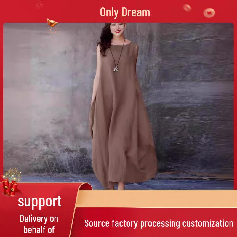 2024 Spring/Summer Women s Sleeveless Loose Fit Pocket Dress - Large Size, Solid Color, Round Neck XL
2024 Spring/Summer Women s Sleeveless Loose Fit Pocket Dress - Large Size, Solid Color, Round Neck XL