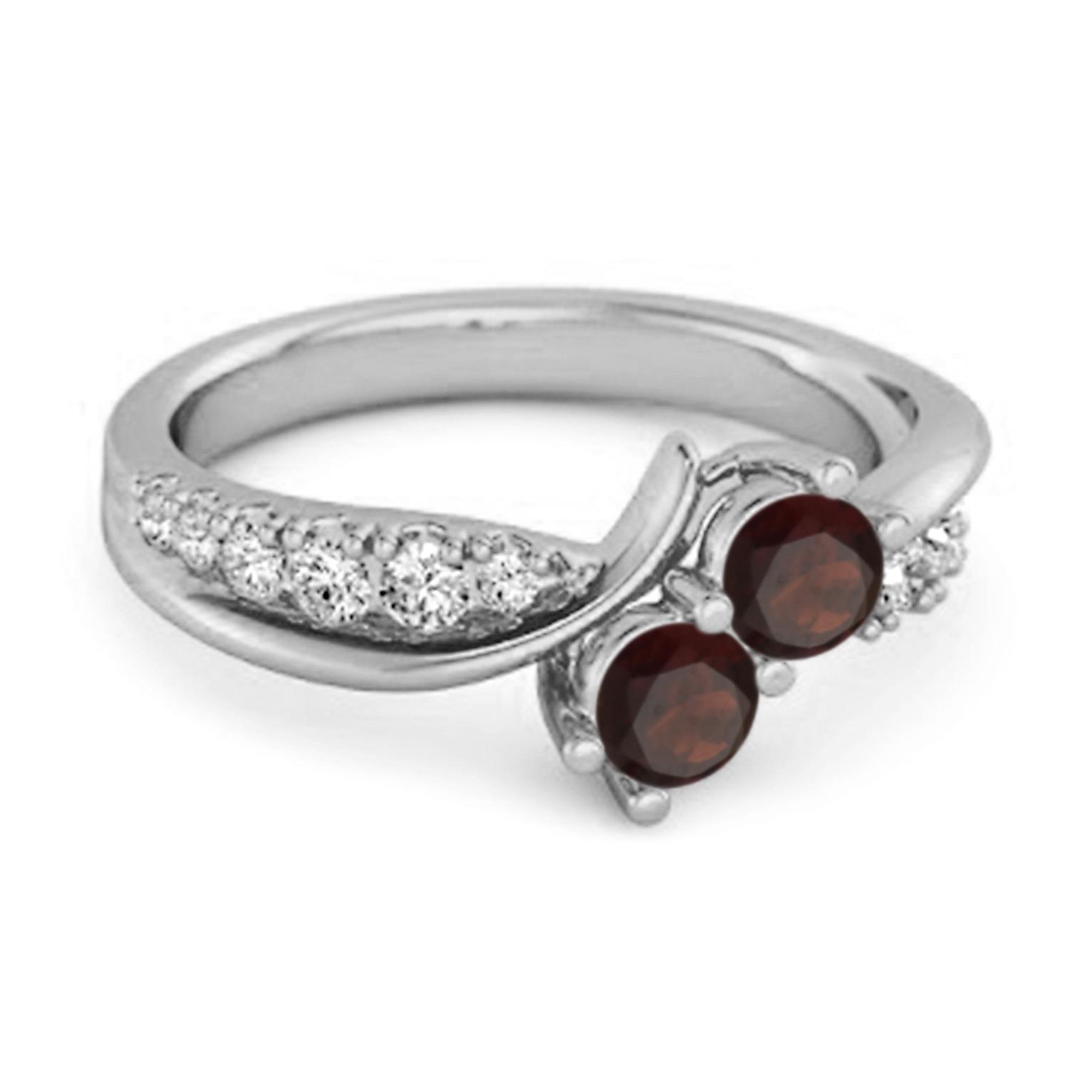 Garnet Twin Stone pave Bypass Ring - 925 Sterling Silver 8 білий
Garnet Twin Stone pave Bypass Ring - 925 Sterling Silver 8 білий
