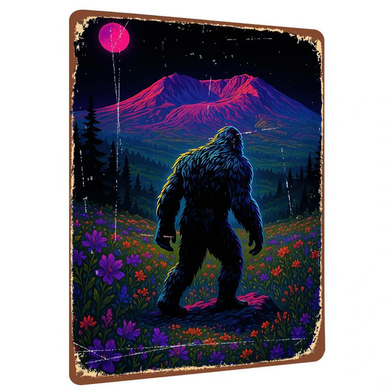 Bigfoot Silhouette Metal Wall Art Mysterious Mountain Forest Night Scene Decorative Painting 20x30cm(7.8x11.8inch)
Bigfoot Silhouette Metal Wall Art Mysterious Mountain Forest Night Scene Decorative Painting 20x30cm(7.8x11.8inch)