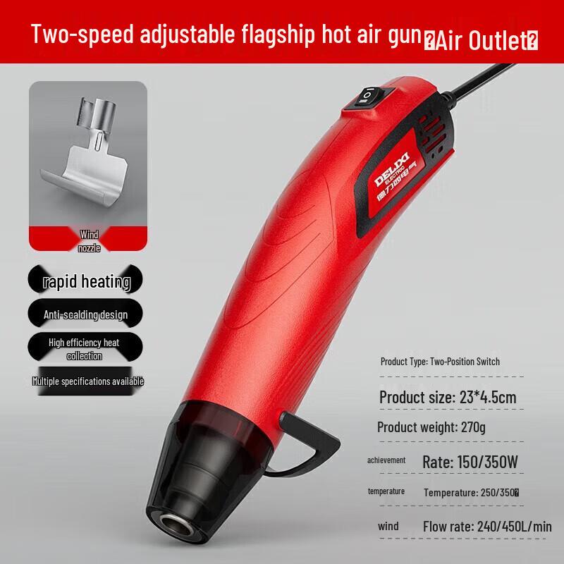 DELIXI ELECTRIC Portable Heat Gun CN plug (adapter included)
DELIXI ELECTRIC Portable Heat Gun CN plug (adapter included)