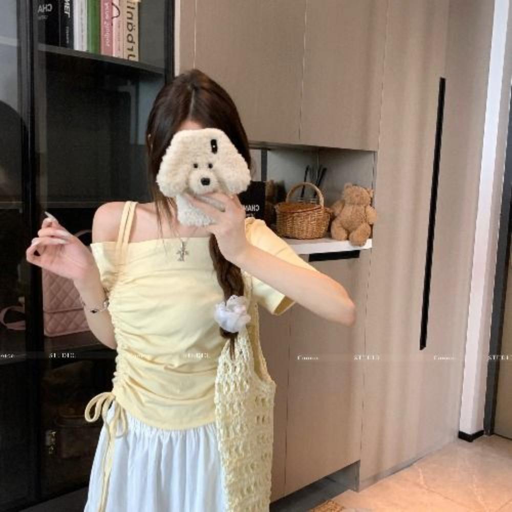 Летняя женская футболка с открытыми плечами и короткими рукавами 2025 Новинка Однотонный плиссированный топ XXL жёлтый
Летняя женская футболка с открытыми плечами и короткими рукавами 2025 Новинка Однотонный плиссированный топ XXL жёлтый