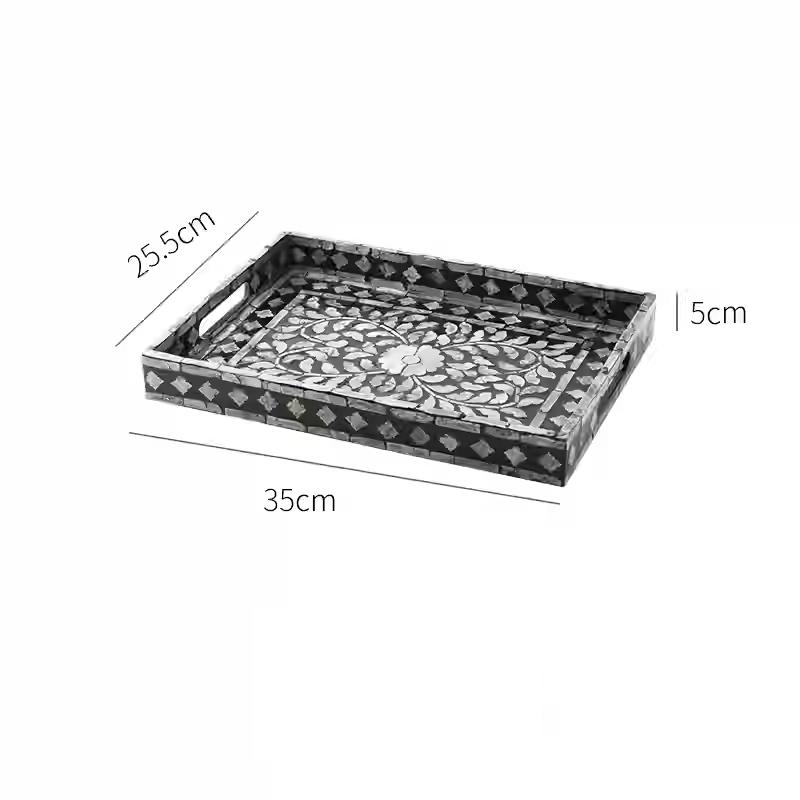 French Retro Rectangular Decorative Fruit Tray Black Flower Natural Shell Trays Kitchen Storage Home Decoration
French Retro Rectangular Decorative Fruit Tray Black Flower Natural Shell Trays Kitchen Storage Home Decoration
