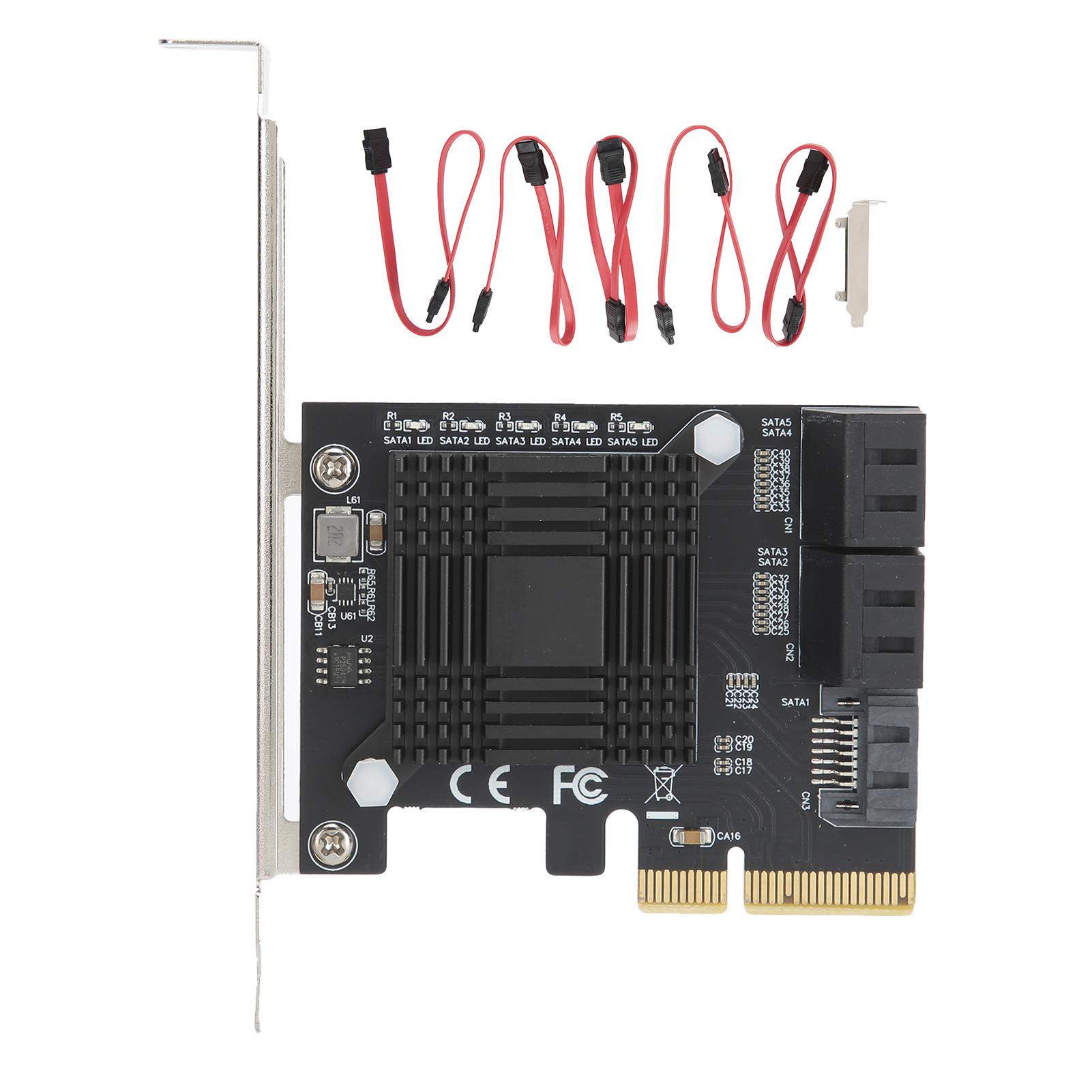 Карта розширення PCIE на 5 портів SATA3.0 Модуль-конвертер Плата Чіп JMB585 для комп ютера
Карта розширення PCIE на 5 портів SATA3.0 Модуль-конвертер Плата Чіп JMB585 для комп ютера
