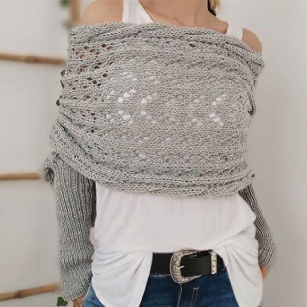 Hollow Wrap Scarf Cross Long Sleeves Cardigan Elastic Crochet Sweaters Winter темно-сірий колір
Hollow Wrap Scarf Cross Long Sleeves Cardigan Elastic Crochet Sweaters Winter темно-сірий колір