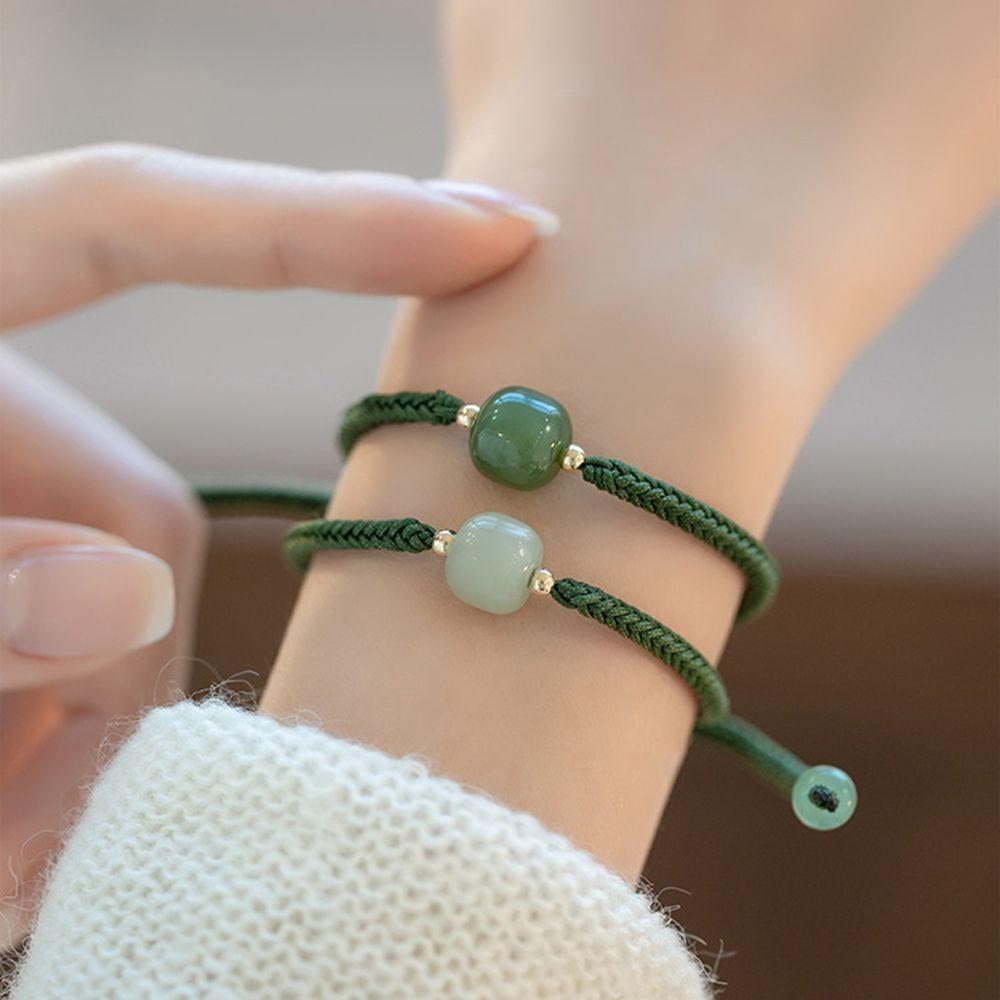 Simple Blessing Hand Rope Friend Gift Women Bracelets Imitation Jade Bracelets Bangle Korean Style
Simple Blessing Hand Rope Friend Gift Women Bracelets Imitation Jade Bracelets Bangle Korean Style