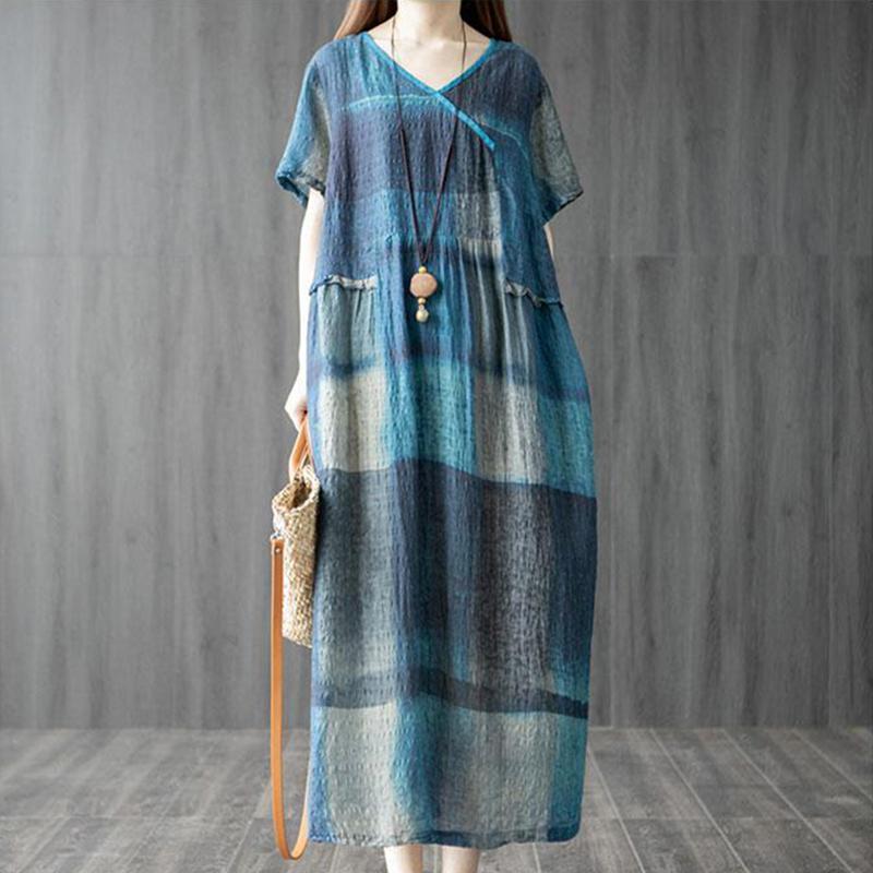 Fashion V-Neck Spliced Pockets Printed Vintage Dress Women s Clothing Summer Short Sleeve Casual Dresses S синій
Fashion V-Neck Spliced Pockets Printed Vintage Dress Women s Clothing Summer Short Sleeve Casual Dresses S синій
