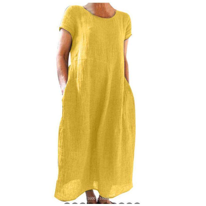 2025 Cross-Border European and American Style Dress, New Chinese Style Loose-Fitting Solid Color Plus-Size Cotton and Linen Dress Yellow L
2025 Cross-Border European and American Style Dress, New Chinese Style Loose-Fitting Solid Color Plus-Size Cotton and Linen Dress Yellow L