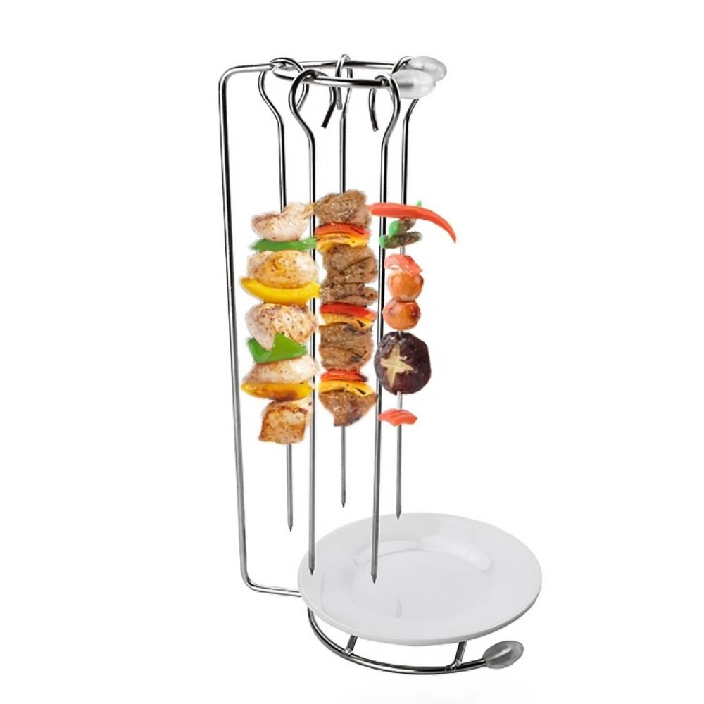 Stainless Steel BBQ Skewer Set Detachable Hanger Skewer Stand Portable Food Grill Rack Backyard 4pcs Needles
Stainless Steel BBQ Skewer Set Detachable Hanger Skewer Stand Portable Food Grill Rack Backyard 4pcs Needles
