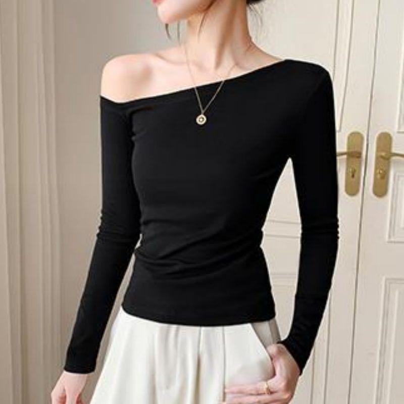 White One-Shoulder Long-Sleeve Top for Women, Early Spring/Autumn 2025, Off-Shoulder Slim-Fit Design. Extra Large (115-130 lbs) чорний
White One-Shoulder Long-Sleeve Top for Women, Early Spring/Autumn 2025, Off-Shoulder Slim-Fit Design. Extra Large (115-130 lbs) чорний