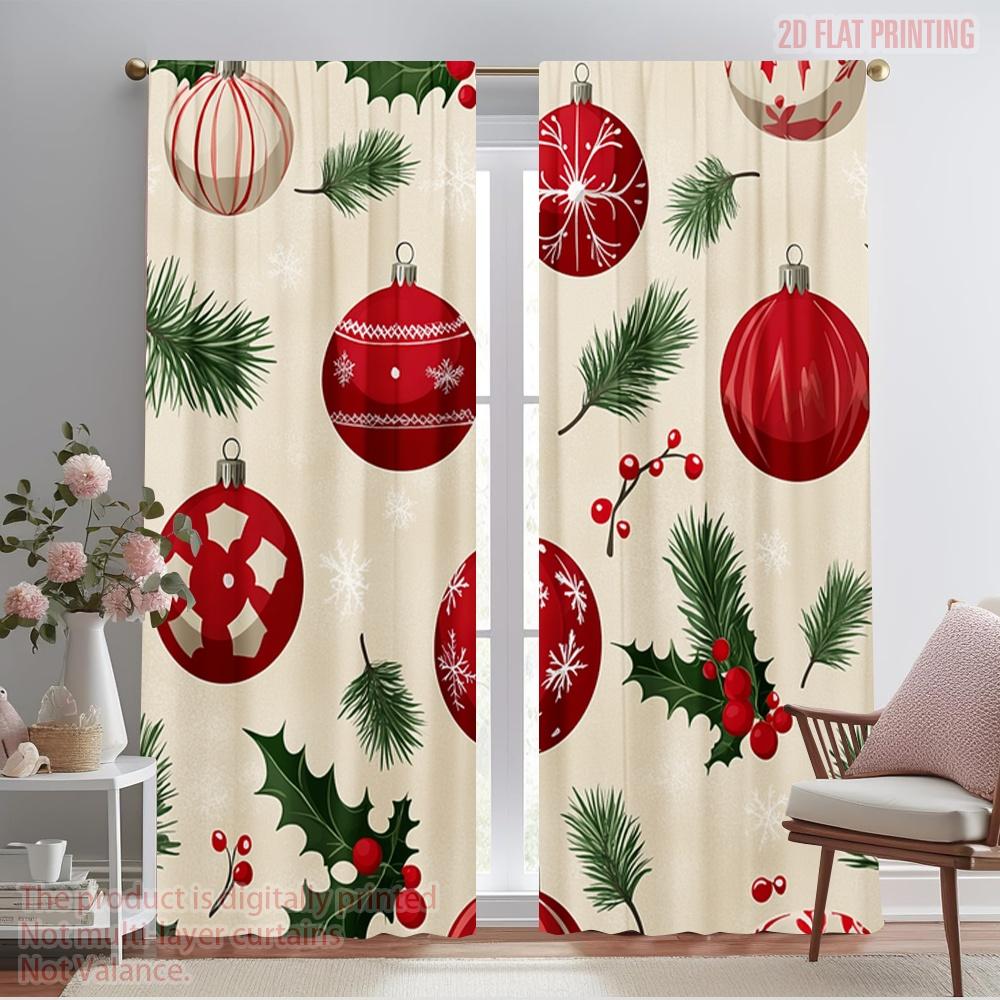 2pcs 2D plane printing Contemporary Curtains Christmas Ornaments Baubles Pine (2) 100% Polyester (without rod) Festive Ldeal for 100*130 Rod Pocket 1pcs
2pcs 2D plane printing Contemporary Curtains Christmas Ornaments Baubles Pine (2) 100% Polyester (without rod) Festive Ldeal for 100*130 Rod Pocket 1pcs