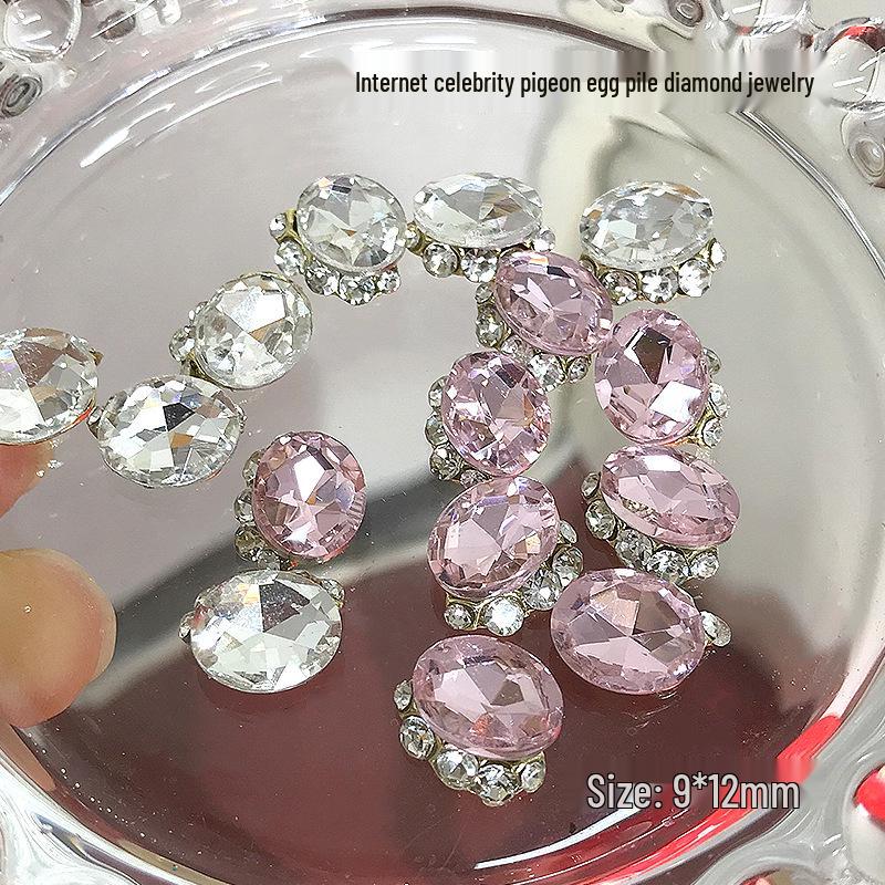 Oval Rhinestone Ball Pigeon Egg Nail Art Jewelry - White and Pink Alloy Nail Accessories
Oval Rhinestone Ball Pigeon Egg Nail Art Jewelry - White and Pink Alloy Nail Accessories