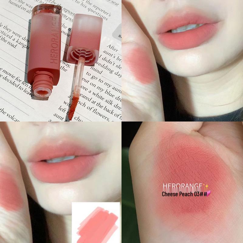 HERORANGE Matte Air Cheese Lip Glaze: Long-lasting, Highly Pigmented, Non-Transfer Soft Mist Lipstick for Women.
HERORANGE Matte Air Cheese Lip Glaze: Long-lasting, Highly Pigmented, Non-Transfer Soft Mist Lipstick for Women.