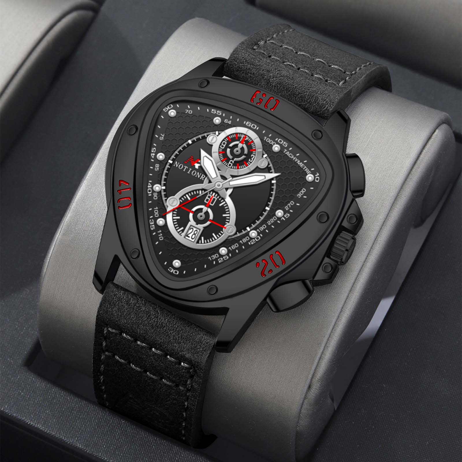 Men s Casual Watch Men s Quartz Watch Triangle Watch Small Dial Watch Sports Watch Leather strap чорний/срібний
Men s Casual Watch Men s Quartz Watch Triangle Watch Small Dial Watch Sports Watch Leather strap чорний/срібний