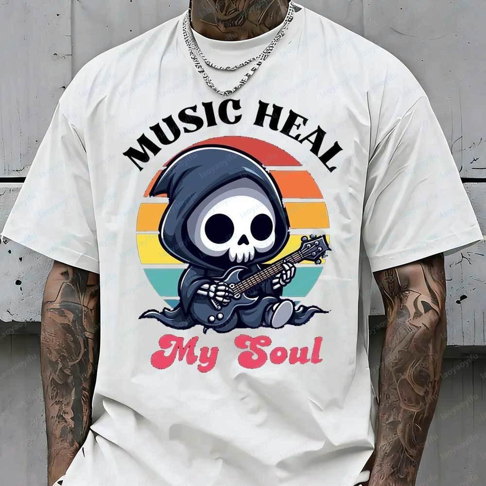 Funny Music Heals My Soul Grim Reaper Guitar T-shirt Retro Sunset Rock Print Casual T-shirt Men s Music Lovers Graphic Top XS
Funny Music Heals My Soul Grim Reaper Guitar T-shirt Retro Sunset Rock Print Casual T-shirt Men s Music Lovers Graphic Top XS