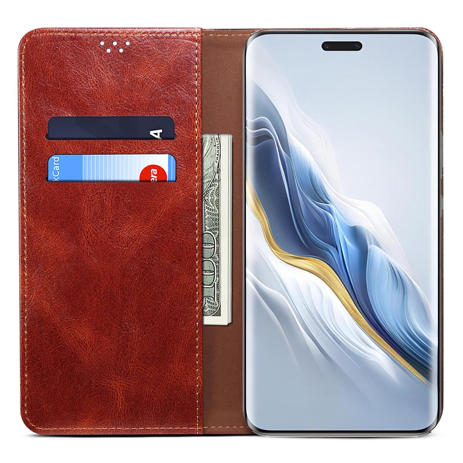 For Honor Magic6 Pro 5G Leather Case Waxy Crazy Horse Texture Wallet Phone Cover Brown 
For Honor Magic6 Pro 5G Leather Case Waxy Crazy Horse Texture Wallet Phone Cover Brown
