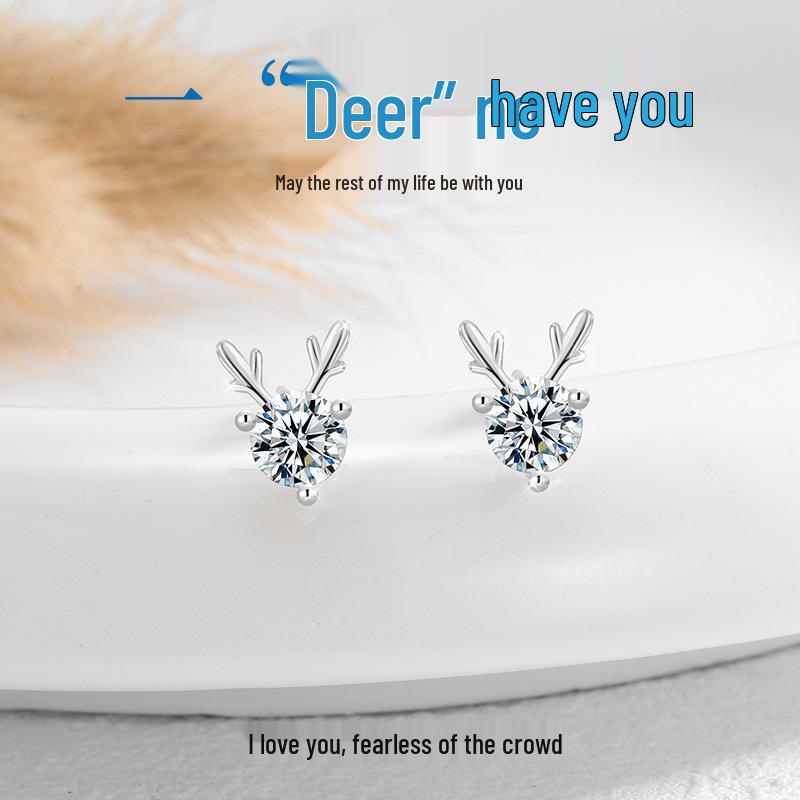 S925 Sterling Silver Deer Antler Earrings - Women s Japanese & Korean Fashion, Fresh Student Style 925 Silver
S925 Sterling Silver Deer Antler Earrings - Women s Japanese & Korean Fashion, Fresh Student Style 925 Silver