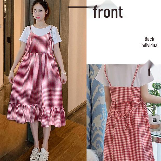 2025 Celebrity-Inspired Maternity Summer Two-Piece Patchwork Dress - Short Sleeve, Mid-Length, Loose Fit L
2025 Celebrity-Inspired Maternity Summer Two-Piece Patchwork Dress - Short Sleeve, Mid-Length, Loose Fit L