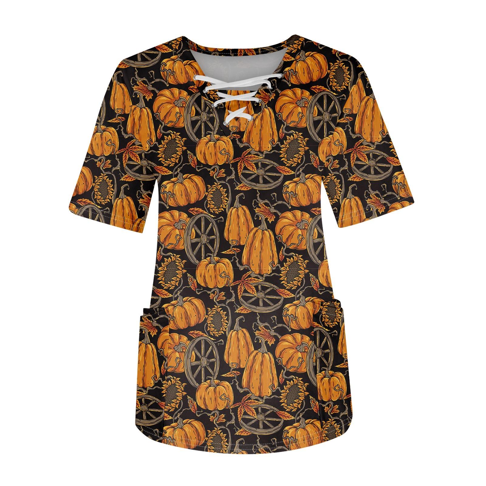 Робоча уніформа з принтом для великих розмірів. Топи для жінок з хрестовим V-подібним вирізом, принтом на Хелловін, з короткими рукавами, веселі футболки, робочий одяг, футболки з кишенями XL коричневий
Робоча уніформа з принтом для великих розмірів. Топи для жінок з хрестовим V-подібним вирізом, принтом на Хелловін, з короткими рукавами, веселі футболки, робочий одяг, футболки з кишенями XL коричневий