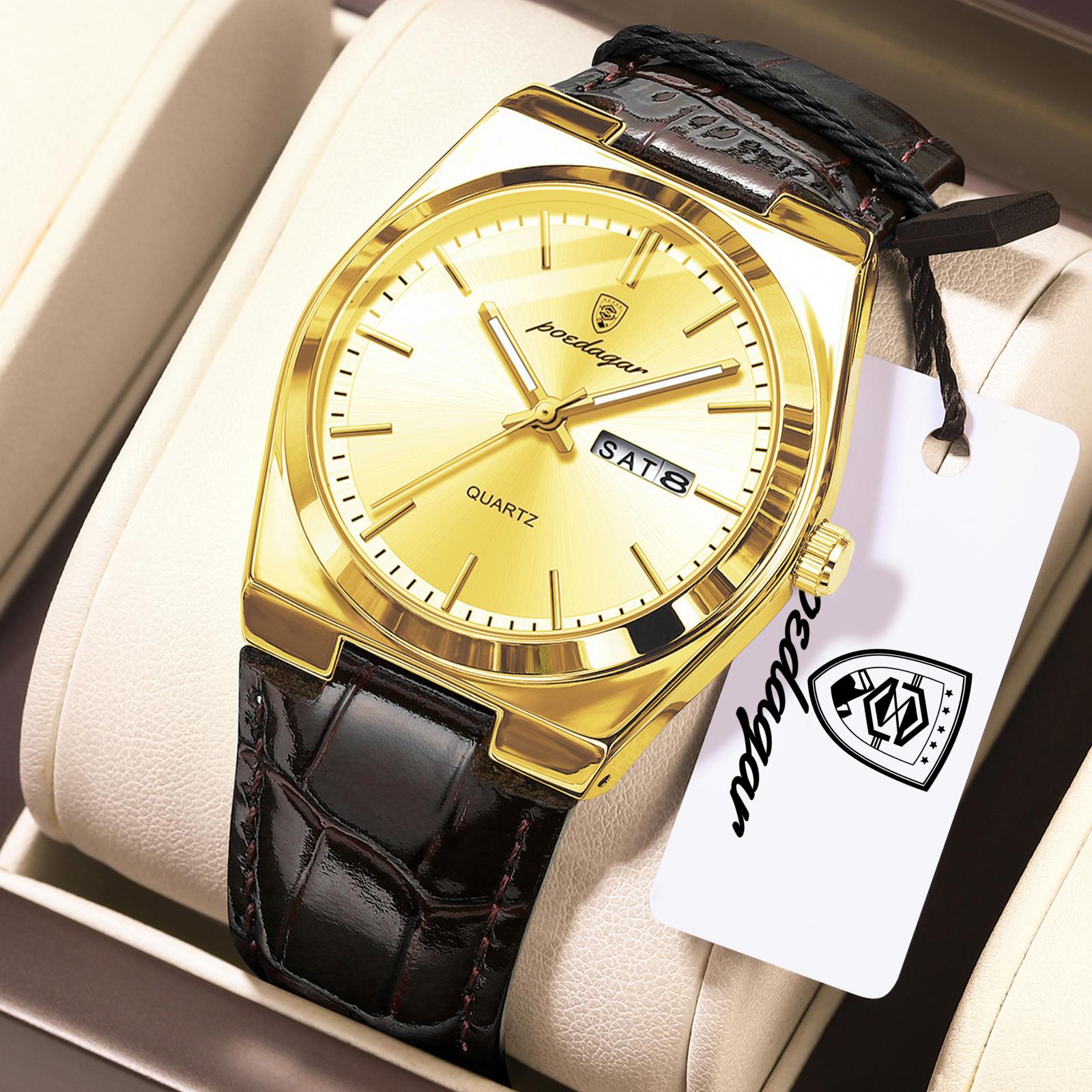 POEDAGAR Top Business Men Watch Waterproof Luminous Date Week Original Man Watches Leather Stylish Men s Quartz Wristwatch золотий
POEDAGAR Top Business Men Watch Waterproof Luminous Date Week Original Man Watches Leather Stylish Men s Quartz Wristwatch золотий