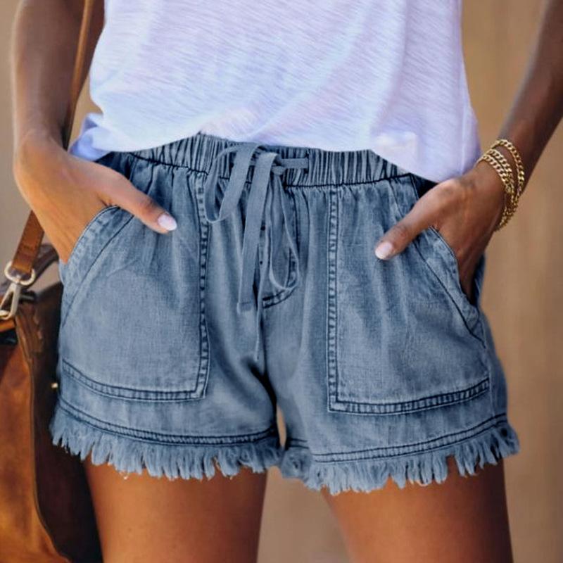 Elastic Pocket Waist Casual High Waist Thin Thin Section Denim Shorts Women Trousers Plus Size
Elastic Pocket Waist Casual High Waist Thin Thin Section Denim Shorts Women Trousers Plus Size