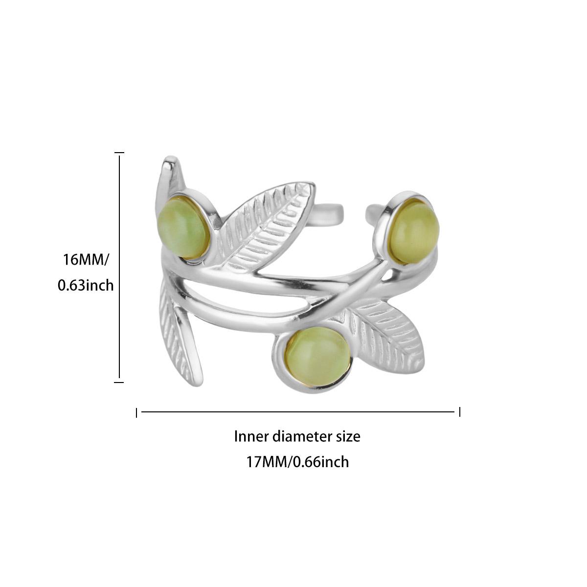 1pc Green Stone Leaf Opening Rings For Women Men Gold Color Stainless Steel Leaves Ring Female Aesthetic Jewelry Party Gifts
1pc Green Stone Leaf Opening Rings For Women Men Gold Color Stainless Steel Leaves Ring Female Aesthetic Jewelry Party Gifts