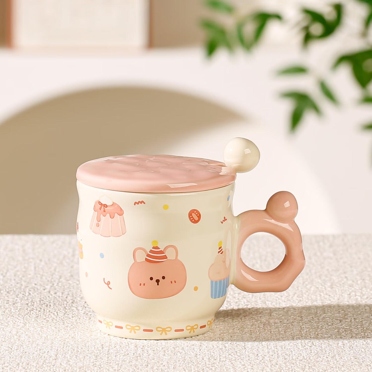 Cute Girl Heart With Lid Mug Cartoon Dessert Bear High Value Office Ceramic Water Cup Birthday Gift 301-400ml
Cute Girl Heart With Lid Mug Cartoon Dessert Bear High Value Office Ceramic Water Cup Birthday Gift 301-400ml