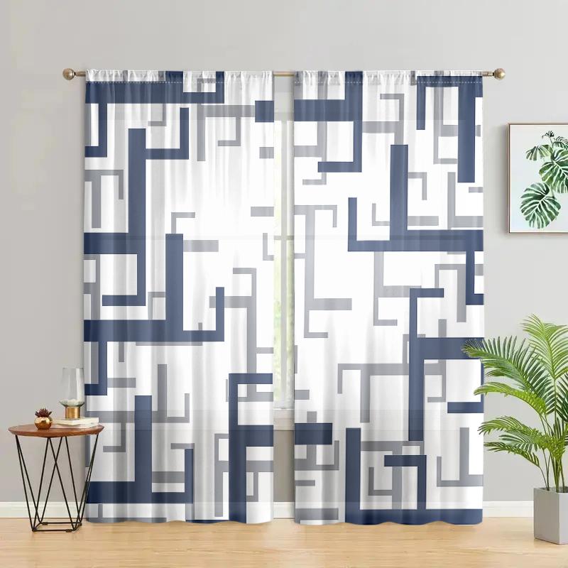 2 Pieces, Blue White Gray Grid Geometric Curtains - Suitable for Living Room, Bedroom and Home Decoration - Add Decorative Fun. W150CM H166CM&Rod pocket
2 Pieces, Blue White Gray Grid Geometric Curtains - Suitable for Living Room, Bedroom and Home Decoration - Add Decorative Fun. W150CM H166CM&Rod pocket