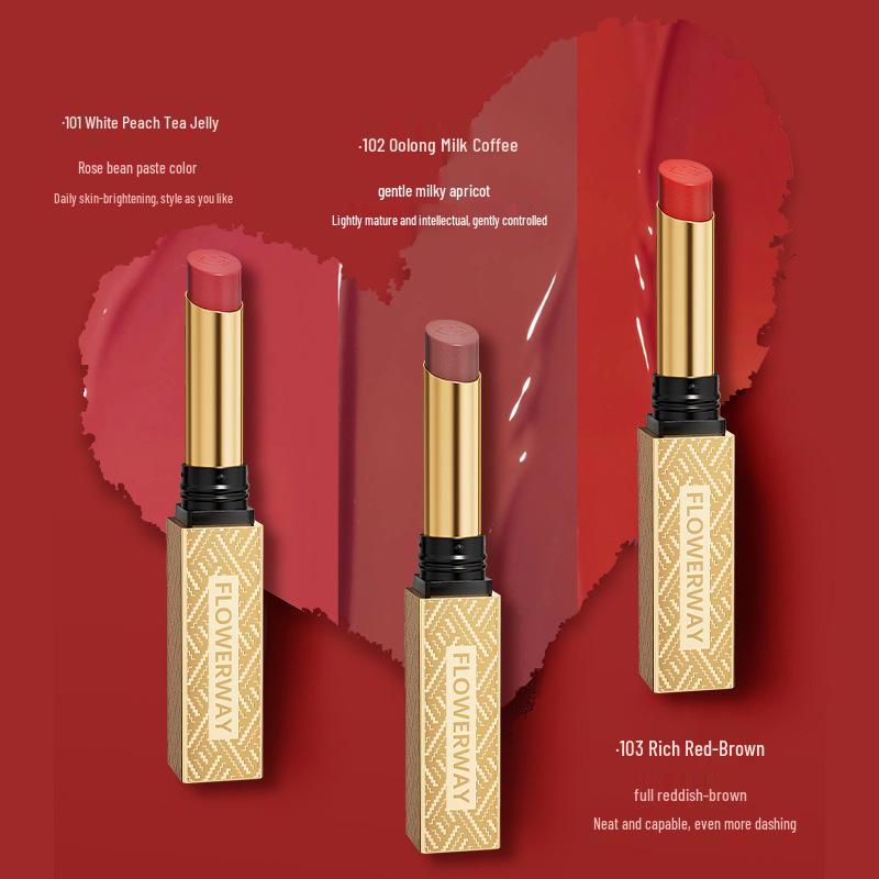 FLOWERWAY Long-Lasting Hydrating Lipstick - Silky, Moisturizing, Fade-Resistant, Whitening Gold Lip Glaze. 1.8g
FLOWERWAY Long-Lasting Hydrating Lipstick - Silky, Moisturizing, Fade-Resistant, Whitening Gold Lip Glaze. 1.8g