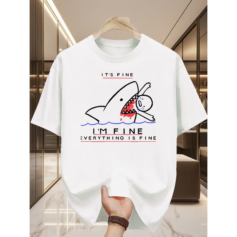Shark Graphic Round Neck Men S T-Shirt, Humorously Designed Slogan, a Stylish And Versatile Piece S белый
Shark Graphic Round Neck Men S T-Shirt, Humorously Designed Slogan, a Stylish And Versatile Piece S белый