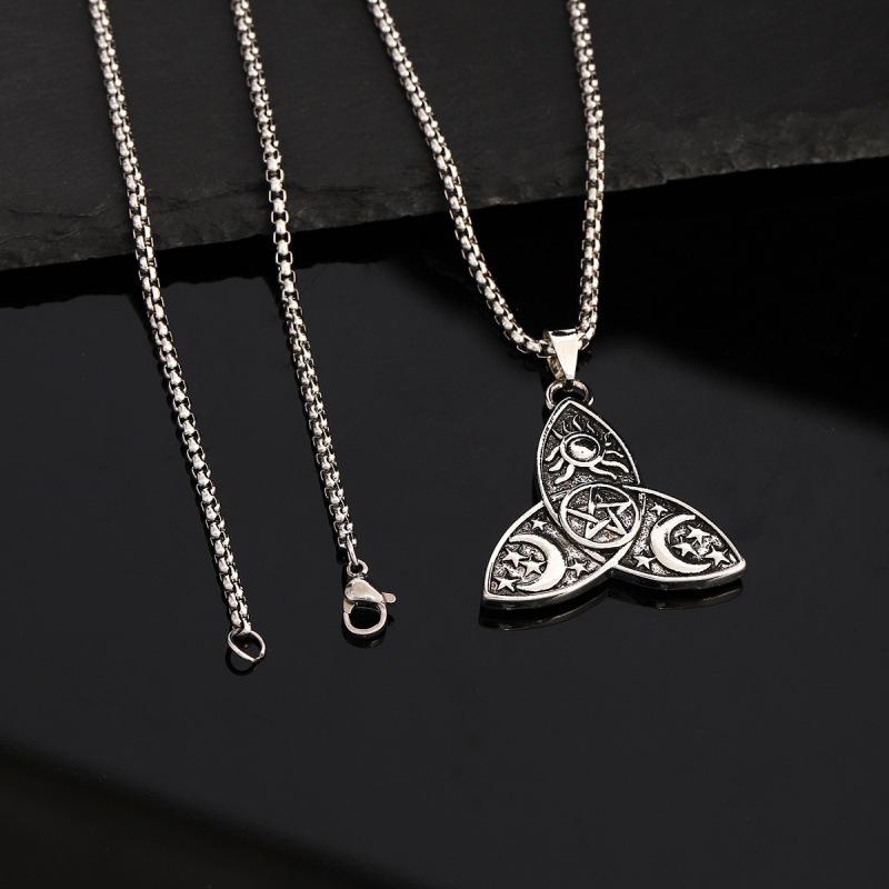 Vintage Nordic Style Triangle Sun Moon Star Pendant Necklace Fashion Party Jewelry 60cm
Vintage Nordic Style Triangle Sun Moon Star Pendant Necklace Fashion Party Jewelry 60cm
